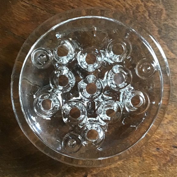 Vintage Floral Frog Clear Glass Flower Arranging - Picture 3 of 5